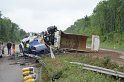 LKW umgestuerzt A 1 Rich Saarbruecken P063